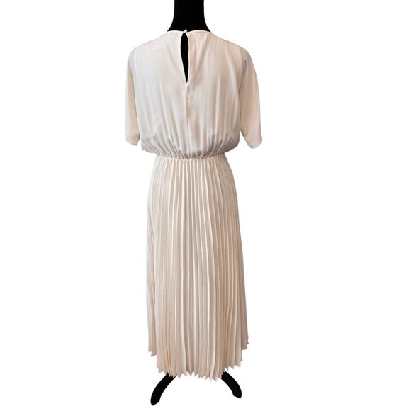 Stunning HALOGEN  White Birch Pleated Midi Dress XXS OVERSIZED - Picture 6 of 8